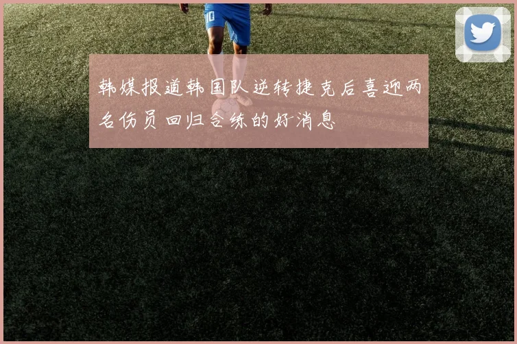 韩媒报道韩国队逆转捷克后喜迎两名伤员回归合练的好消息